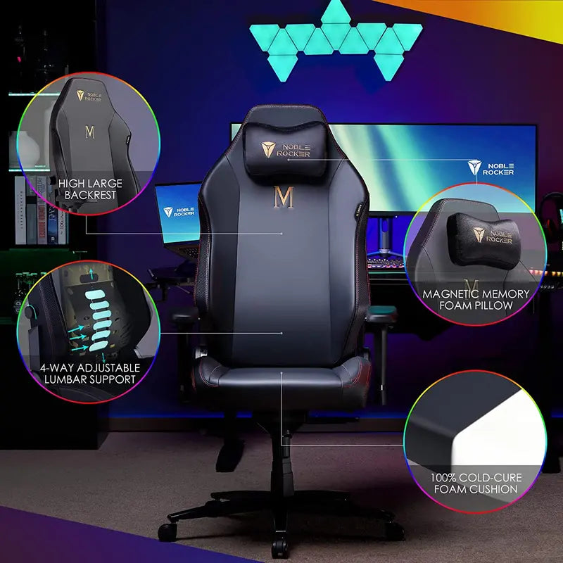 Amerlife Gaming Chair Ergonomic PC Game Chair- Lumbar Support Headrest 4D Armrests Computer Chair, Big and Tall Comfortable Large, Rolling, Ergonomic,
